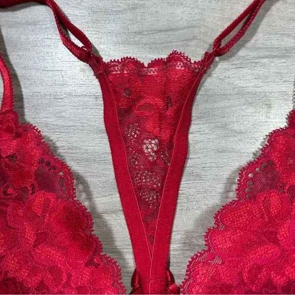 ADORE ME Red Lace Front Closure Underwire Racerback Bra 36C - Picture 5 of 11